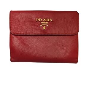 PRADA Peonia Saffiano Leather Wallet (164) With COA